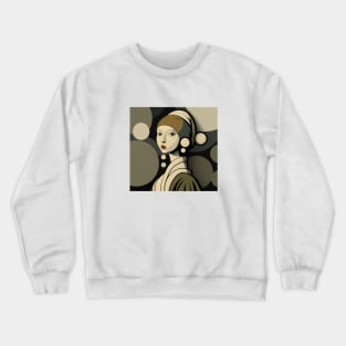 Illustration of Girl with a Pearl Earring by Johannes Vermeer Crewneck Sweatshirt